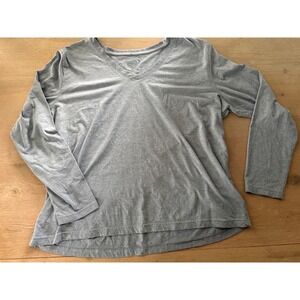 Columbia Sportswear Co light Heather blue Long Sleeve V Neck Shirt Women 2X